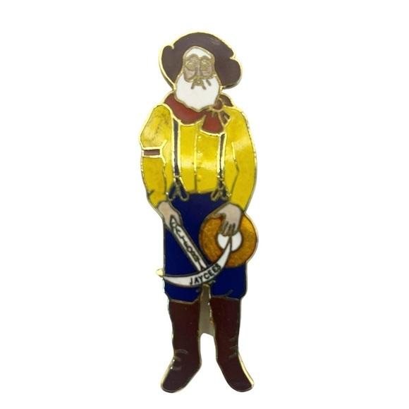 Vintage California Jaycees Member Lapel Pin Gold Miners Yellow Blue - Picture 1 of 5